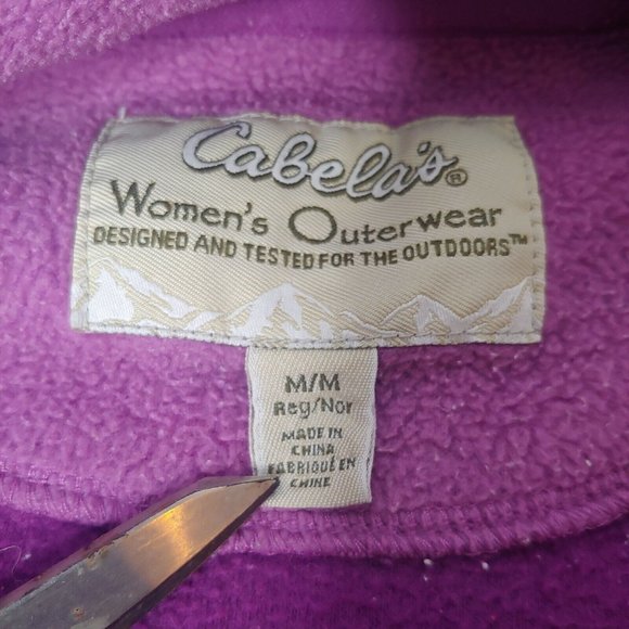 Cabelas Outdoors Womens M Fleece Jacket Pink Full Zip Workwear Fuzzy Farm - Picture 5 of 10